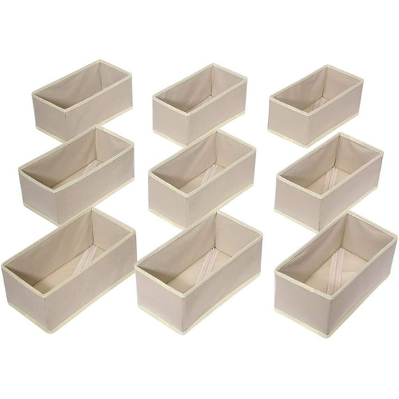 9 Pack Foldable Cloth Storage Box Closet Dresser Drawer Organizer ...
