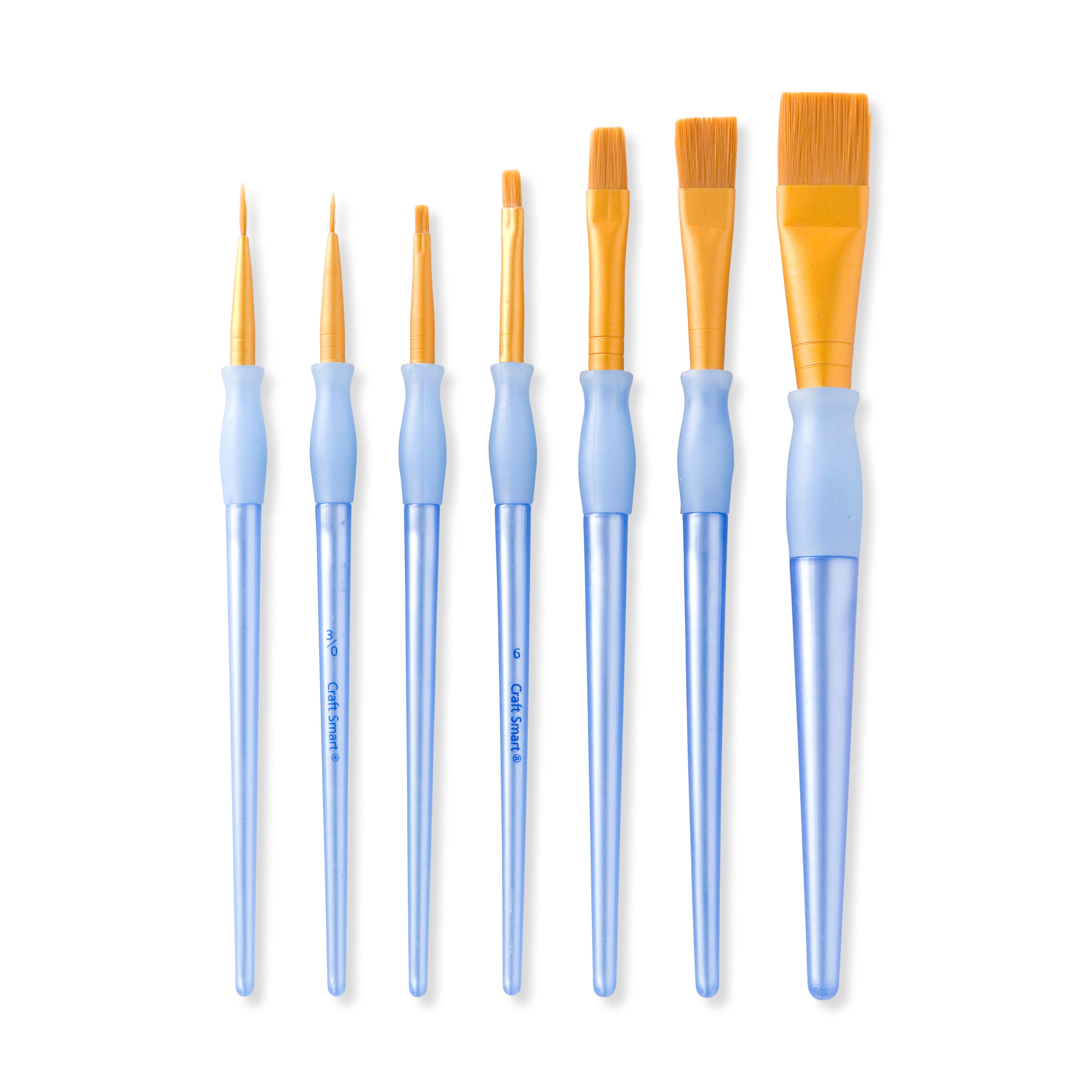 Craft Smart Golden Taklon Variety Brush Set, 9 Pack