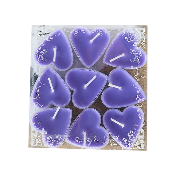 9-Pack Heart-Shaped Rose Scented Candles - Aromatic Decorative Candles For Home Ambiance, Romantic Dinners, Spa Relaxation & Gifting - For Couples, Bedroom, Living Room, Parties,