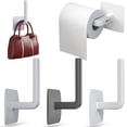 thumbnail image 1 of 9 Pack Heavy Duty Adhesive Wall Hooks, Waterproof Transparent Hooks for Hanging Towel Coat Keys, Strong Sticky Bathroom Shower Kitchen Door Outdoor Home Improvement Utility Hooks, Grey, 1 of 6