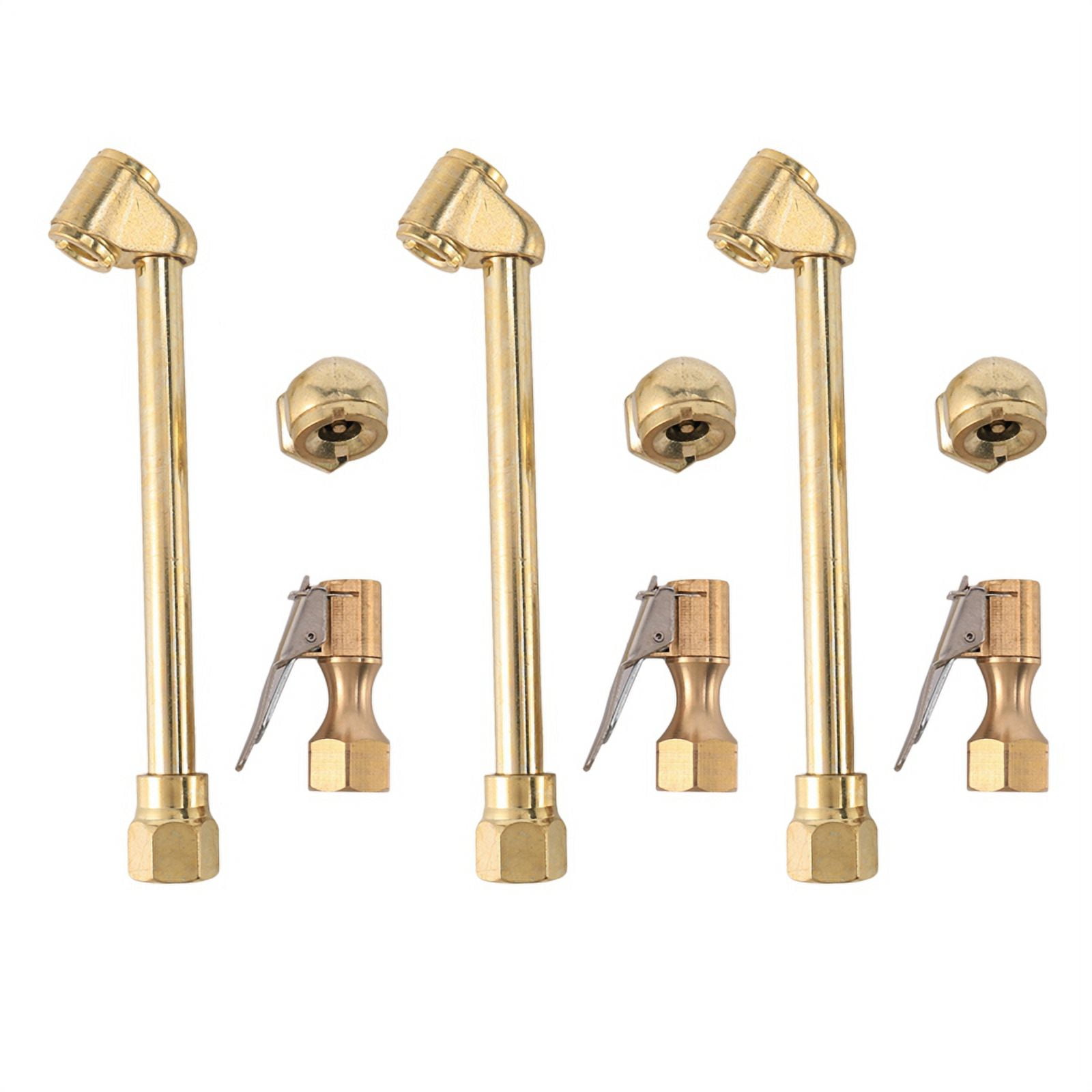 9 Pack Heavy Duty Brass Air Chuck Set, 1/4 Inch Brass Air Chuck for