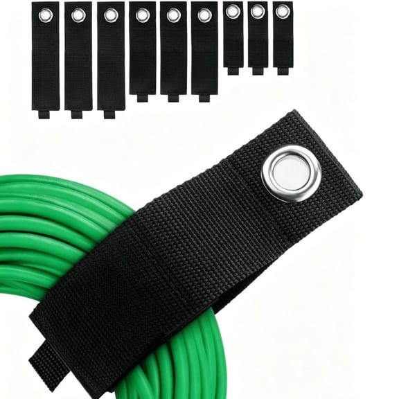 9 Pack Heavy-Duty Storage Straps, Hook and Loop Extension Cord Organizer Straps, Assorted 10/13/17 Inch for Cables, Ropes, Hoses, RV and Garage Organization