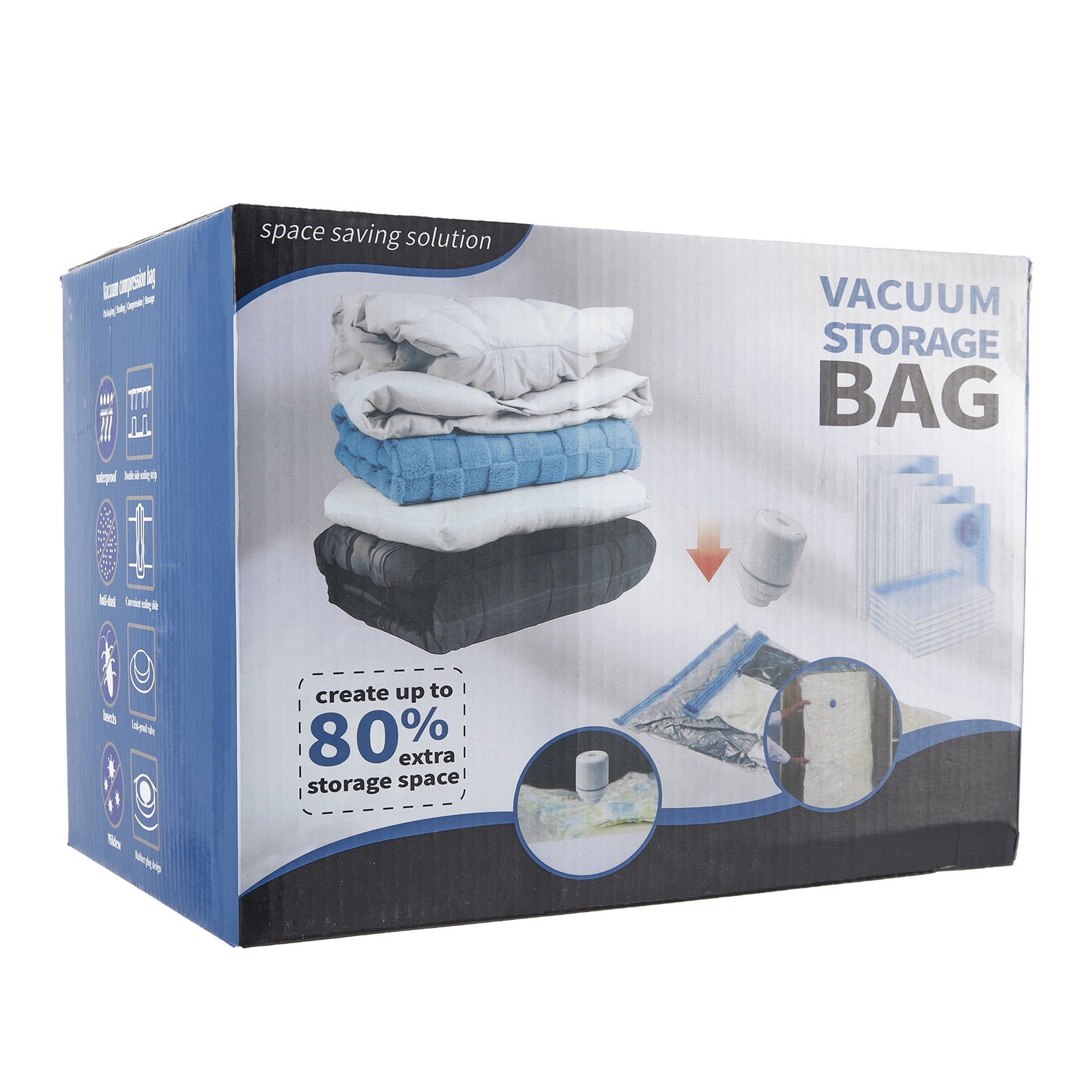 9 Pack Jumbo Vacuum Storage Bags 47 x 39 Inches, Space Saver Compression Bags with Double Layer Protection & Turbo Valve, Heavy Duty Vacuum Seal Bags for Comforters, Bedding, Blankets, Plush Toys