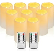 9 Pack LED Candles Flickering Flameless Candles with Remote & Timer for Romantic Ambiance, Home Decor Mood Lighting Cozy Fall Decor Battery Operated Candles, Outdoor Waterproof