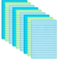 thumbnail image 1 of 9 Pack Lined Sticky Notes with Lines 4X6 in Post, Aquatic Themed Colors Large Ruled Post Sticky Super Sticking Power Memo Pads Strong Adhesive, Sticky Notes 4x6 (Light Blue, Blue, Light Green), 1 of 6