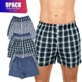 thumbnail image 1 of 9 Pack Men's Boxer Shorts Random Mixed Color Pack Woven Relaxed Fit Boxers for Men Soft Breathable Mens High quality Underwear with Fly Pouch Elastic Waist comfortable Fabric Menswear, 1 of 4