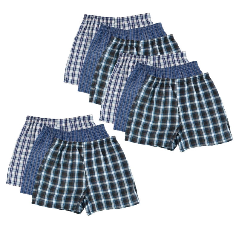 9 Pack Men's Boxer Shorts Random Mixed Color Pack Woven Relaxed Fit ...