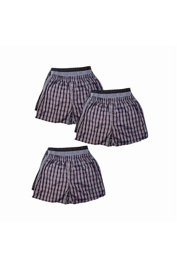 9 Pack Men's Cotton Blend Boxer Shorts Random Mixed Color Pack Woven Relaxed Fit Boxers for Men Soft Breathable Mens Underwear with Button Fly Pouch Elastic Waist Comfortable Fabric Menswear