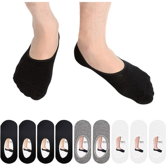 9 Pack Mens No Show Socks Casual Low Cut Thin Loafers Non Slip Boat Liners