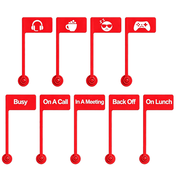 9-Pack Monitor Status Flag Set, Text Signs for Computer Screen, Laptops and Cubicles, Funny Office Productivity Desk Accessories