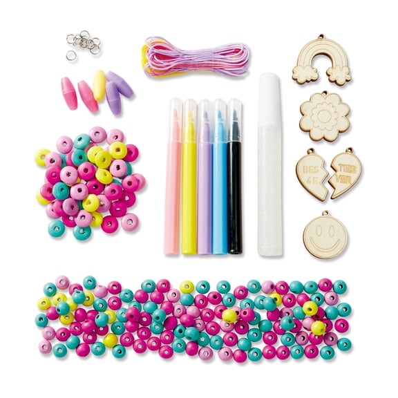 9 Pack: My First Wood Charm Jewelry Kit by Creatology