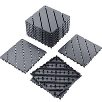 27 9 Pack Plastic Interlocking Deck Tiles, Outdoor Patio Flooring, 12 ...