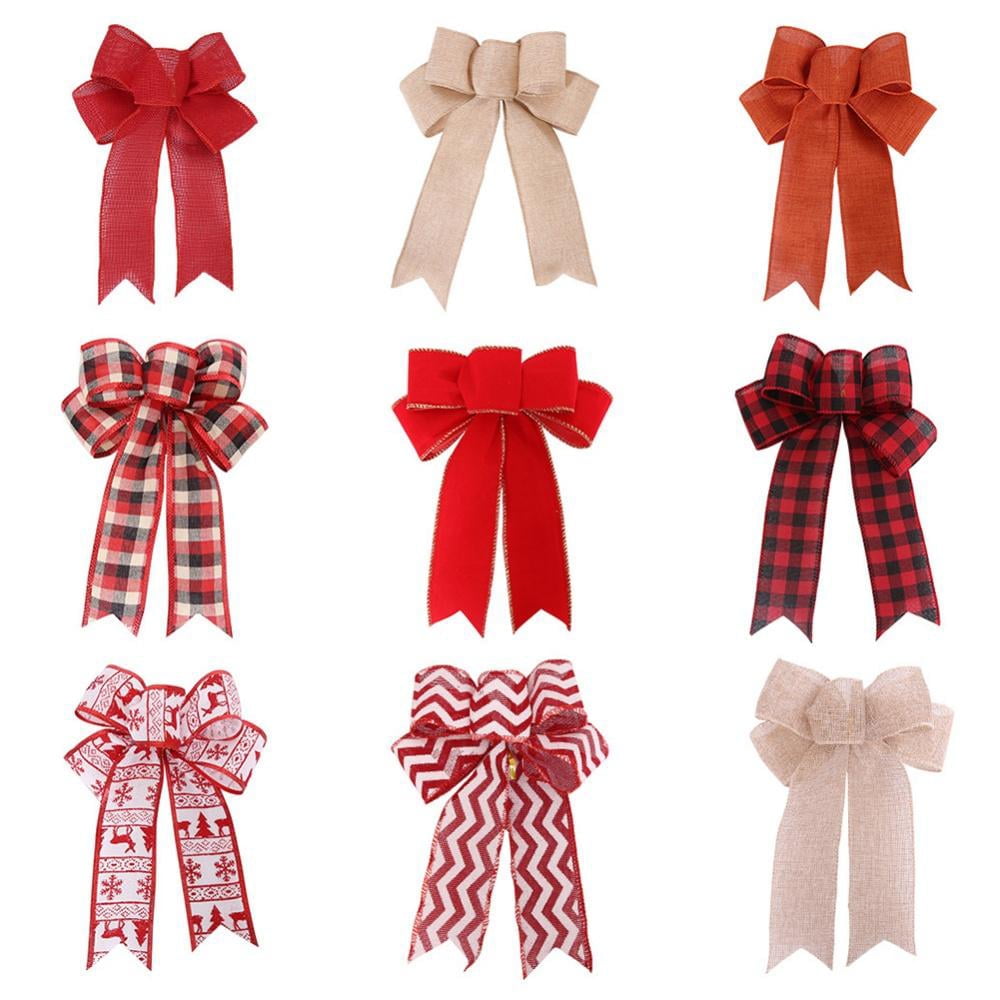 Nine Different Red Ribbons Bows Styles On White Background High