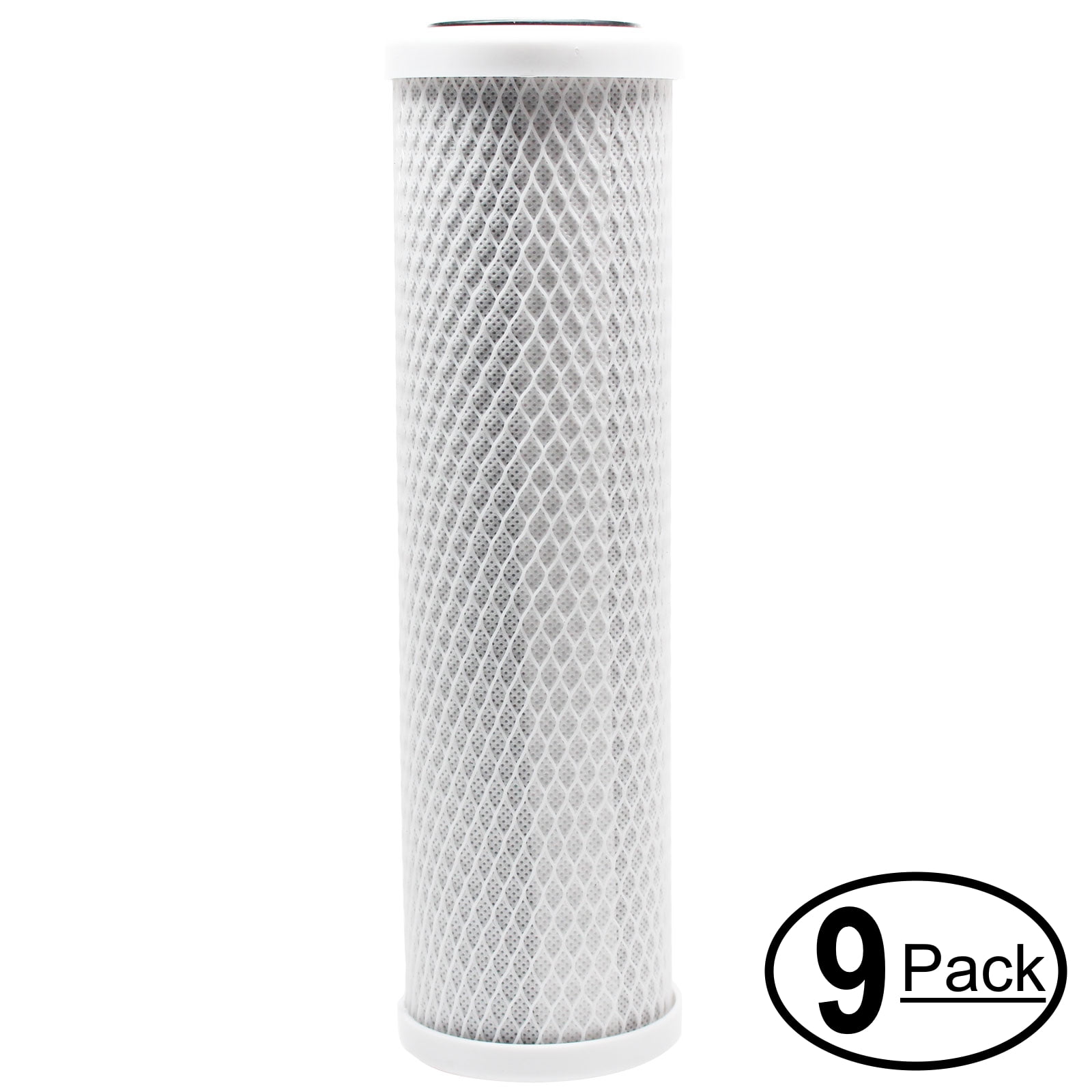 9-Pack Replacement for Krystal Pure KR15 Activated Carbon Block Filter - Universal 10 inch Filter for Krystal Pure Under Sink Filtration System - Denali Pure Brand