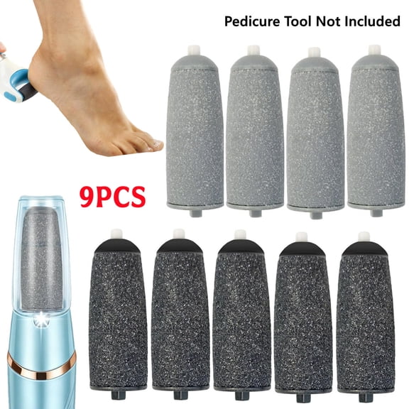 9 Pack Replacement Roller for Flawless Pedi - Extra Coarse & Fine Rollers Attachment Set Compatible with Finish Touch Flawless Pedi Electronic Tool File