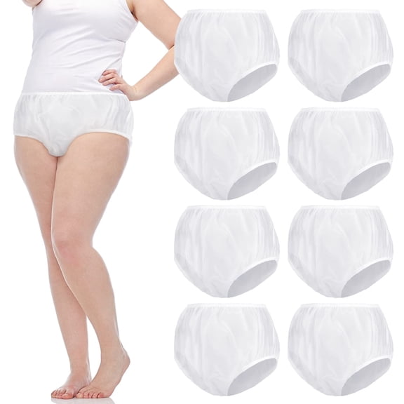 9-Pack Reusable Waterproof Leakproof Incontinence Plastic Pants for Adults - Skin-Friendly, Breathable, Easy Pull-On, Hand Washable Diaper Covers for Daily Protection, Post-Surgery, Elderly Care