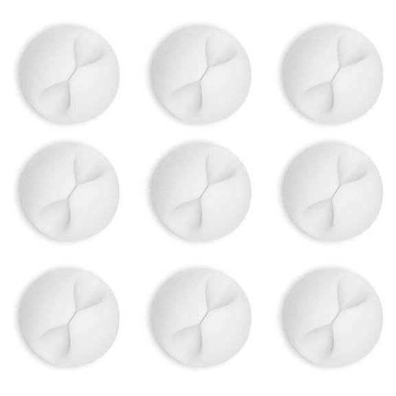 9-Pack Rubber Cable Management Clips with Adhesive Backing - Cord Organizer for Desk/Wall Mount, Holds Wires up to 7.5mm Diameter