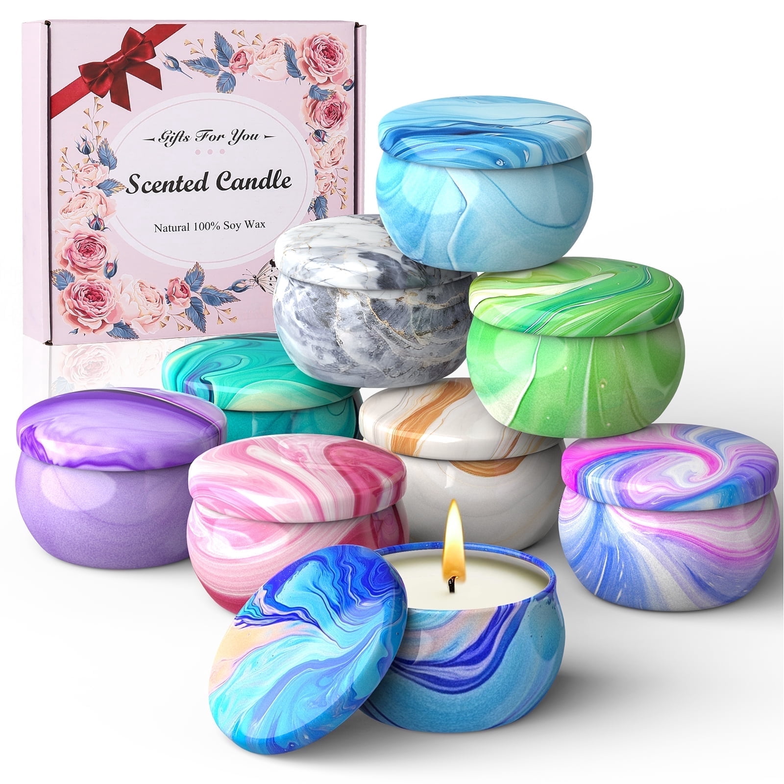 9 Pack Scented Candles Gift Set for Women, Aromatherapy Candles for Home Scented, 150 Hour Long Lasting Natural Soy Wax Candles Set for Birthday, Christmas, Val