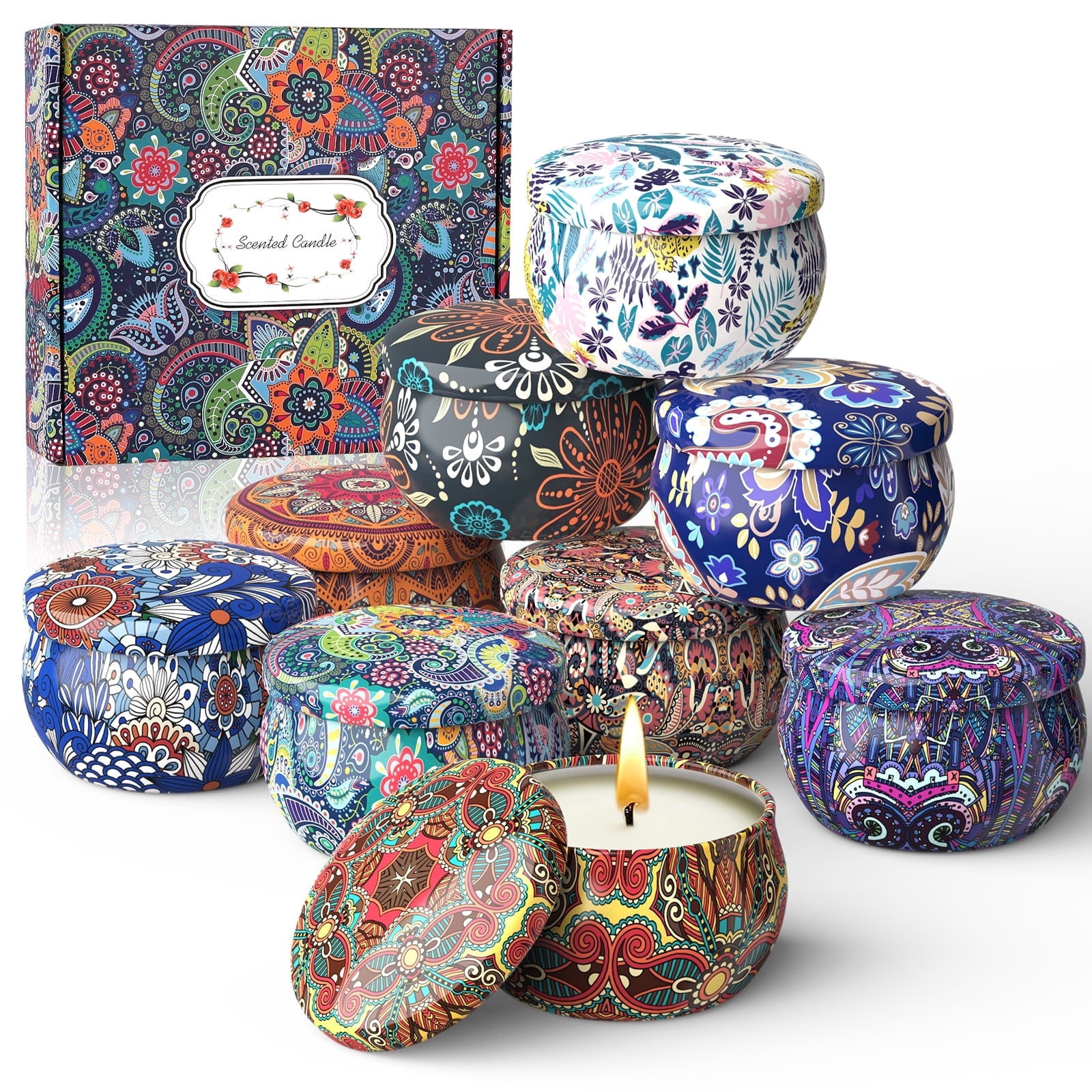 9 Pack Scented Candles Gift Set for Women, Aromatherapy Candles for Home Scented, 150 Hour Long Lasting Natural Soy Wax Candles Set for Birthday, Christmas, Val