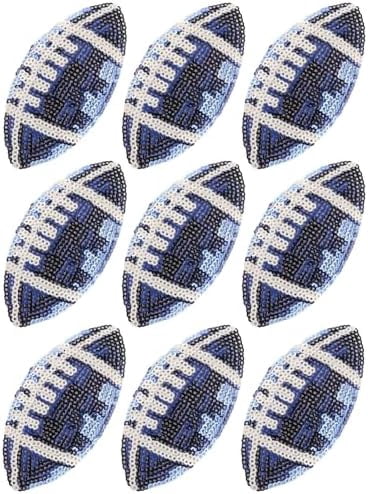 3-Pack Game Day Football Iron-On Patches - Embroidered Soccer Rugby Emblems For Jackets, Hats, Bags & Jeans (Blue)