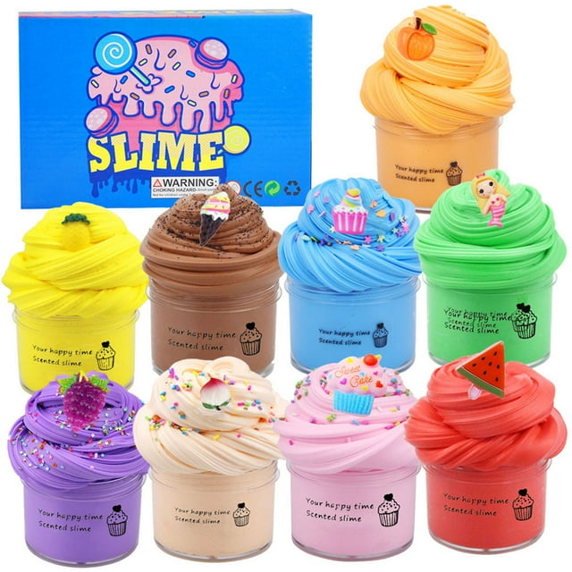 9 Pack Mini Cloud Slime Kit - Soft, Non-Sticky, Scented, Stretchy Slime ...