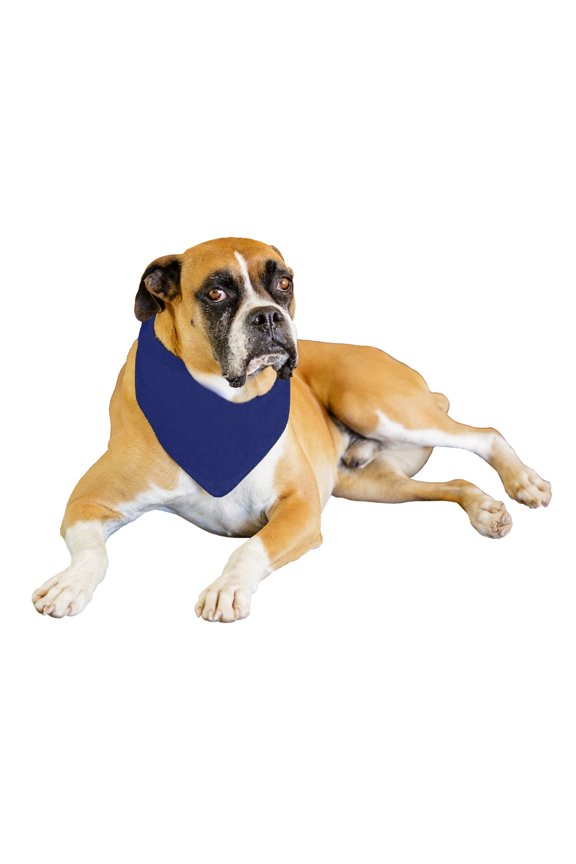9 Pack Solid Polyester Dog Neckerchief Triangle Bibs - Extra Large (Blue)