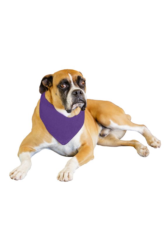 9 Pack Solid Polyester Dog Neckerchief Triangle Bibs - Extra Large (Purple)