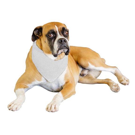 9 Pack Solid Polyester Dog Neckerchief Triangle Bibs  - Extra Large (White)