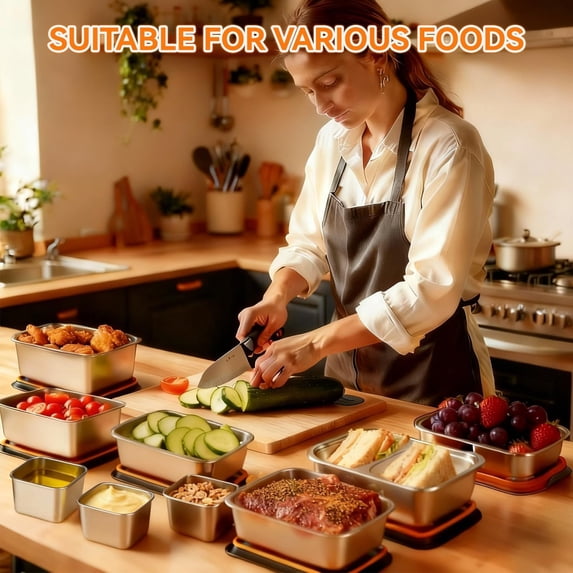 9 Pack Stainless Steel Food Storage Containers