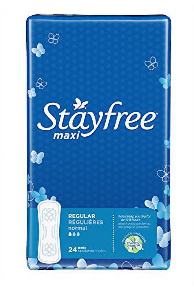 9 Pack Stayfree Maxi Pads, Regular, Dry Up To 8 Hours, Thermo Control