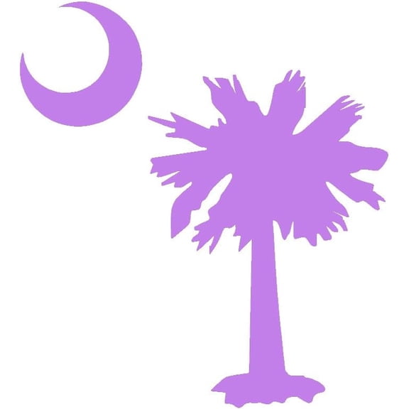 9 Pack - StickerDad SC Palmetto Tree Moon Vinyl Decal - Size: 5", Color: Lavender - Windows, Walls, Bumpers, Laptop, Lockers, etc.