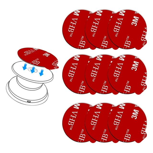 9 Pack Sticky Adhesive Replacement for Socket Mount Base, 35mm VHB 3M Sticker Pads for Collapsible Grip