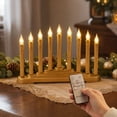 thumbnail image 1 of 9 Pack Timer‑Controlled Flameless LED Taper Candles, 6H ON 18H OFF Automatic Cycle Long Stick Candles with Dripping Wax Effect and Built‑in Base, Battery‑Operated for Christmas Home Decor, 1 of 6