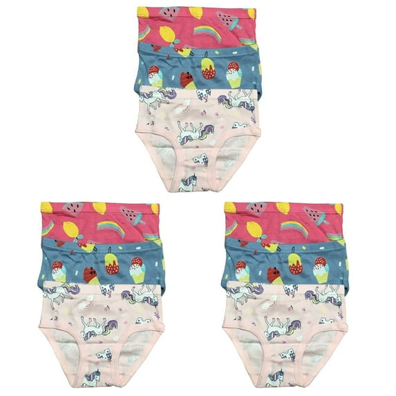 9 Pack Toddler Little Girls Kids Cotton Briefs Underwear, Hipster Panties Size 2T 3T 4T 5T 6T