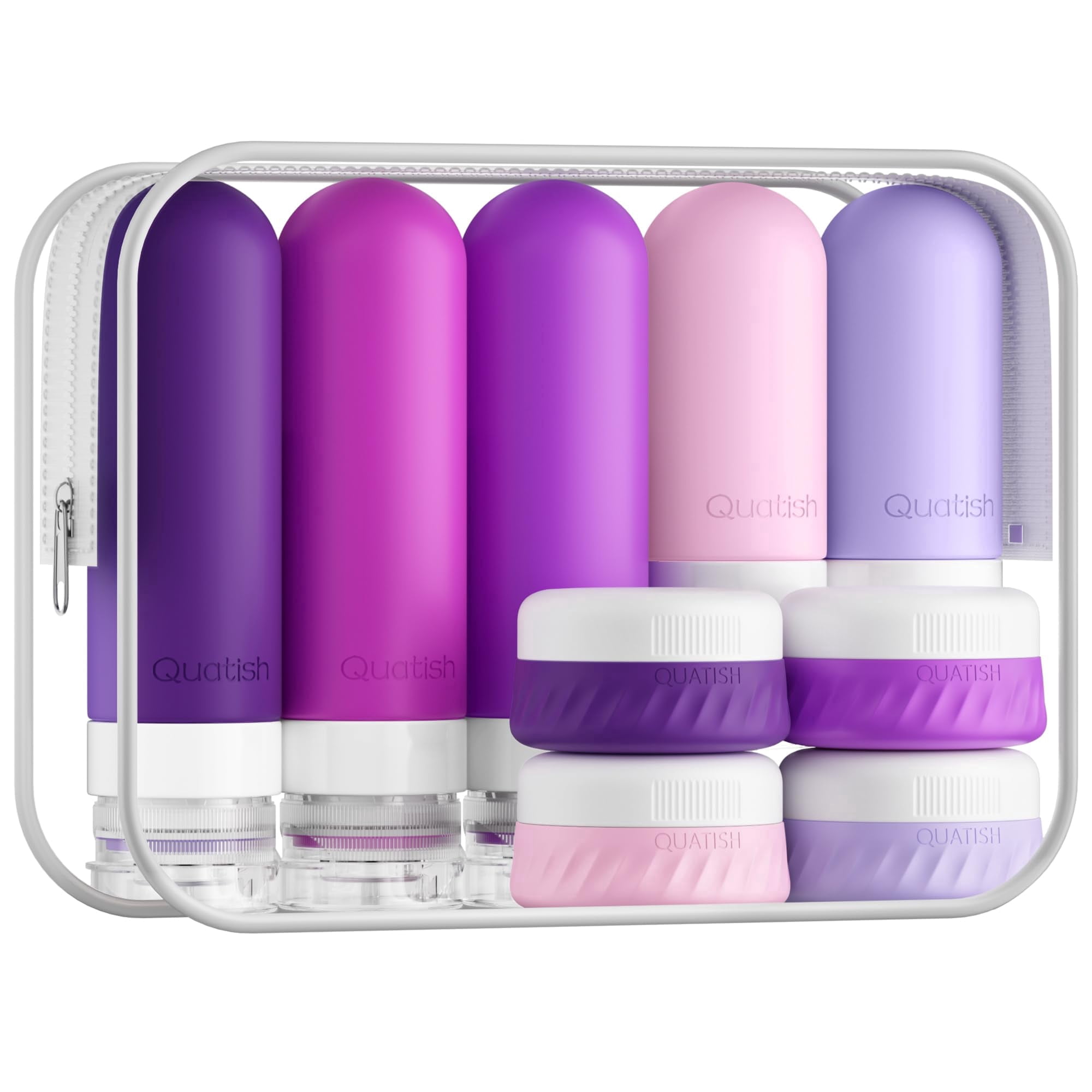 Quatish 15 Pack Travel Bottles for Toiletries, Original Patented, TSA ...