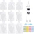 thumbnail image 1 of 9 Pack Travel Pouches Toiletries Transparent Portable Fluid Packing Bags Refillable Empty Squeeze Pouch with Funnel Clear, 1 of 5