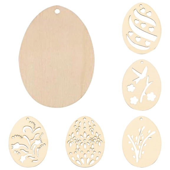 9-Pack Unfinished Wooden Easter Ornaments (3.15") - Diy Blank Wood Discs to Paint for Spring Crafts & Tree Hanging