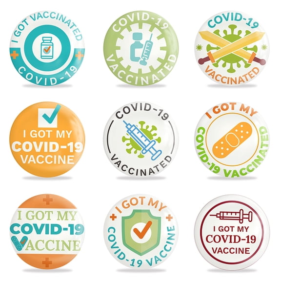 9 Pack Vaccine Button Pins I Got My Vaccinated Covid-19 Buttons for Men's Women's Brooches or Doctors Nurses Hospitals 2-1/4 InchDIY