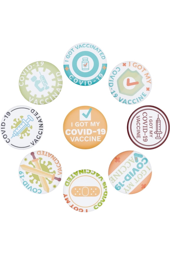 9 Pack Vaccine Button Pins I Got My Vaccinated Covid-19 Buttons for Men's Women's Brooches or Doctors Nurses Hospitals 2-1/4 Inch