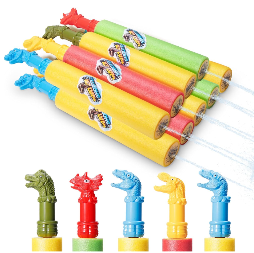 9 Pack Water Blaster Pool Toys Summer Lake Pool Deals Game Blaster Outdoor Water Shooters Swimming Play Activities for Kids Teens Adults (9 Dinosaurs)