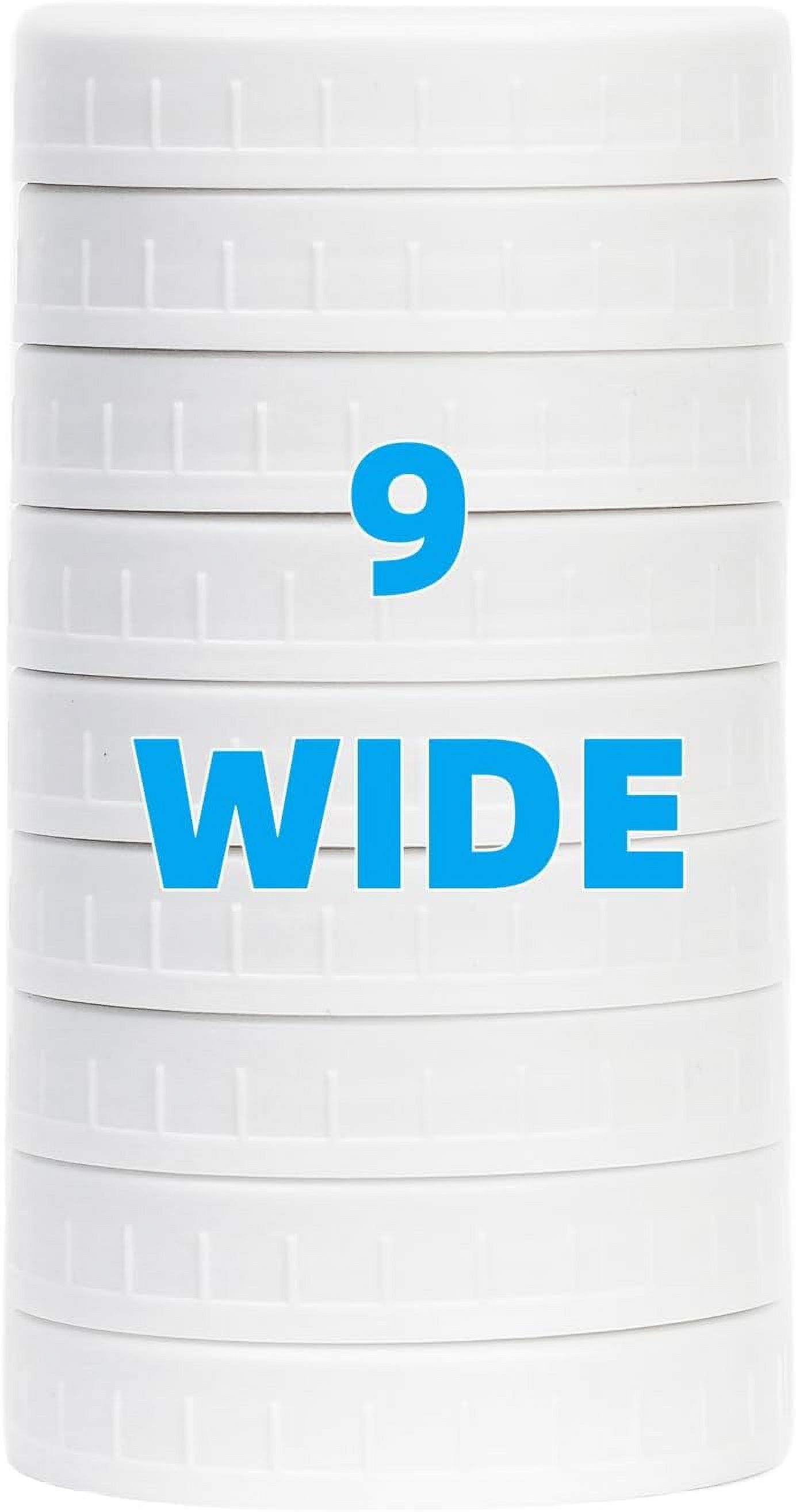 9 Pack White Wide Mouth Mason Jar Lids with Silicone Rings Leakproof Plastic Canning Lids for