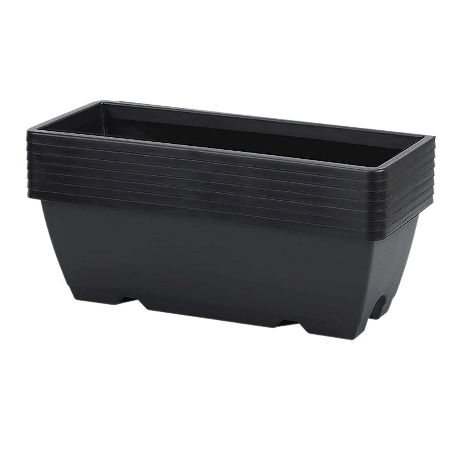 9 Pack Window Box Planter 17 Inch Black Plastic Vegetable Flower Boxes