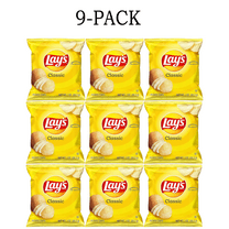 9 Packet Lay's Classic Potato Chips Crispy Gluten free and Easy to carry Potato snacks