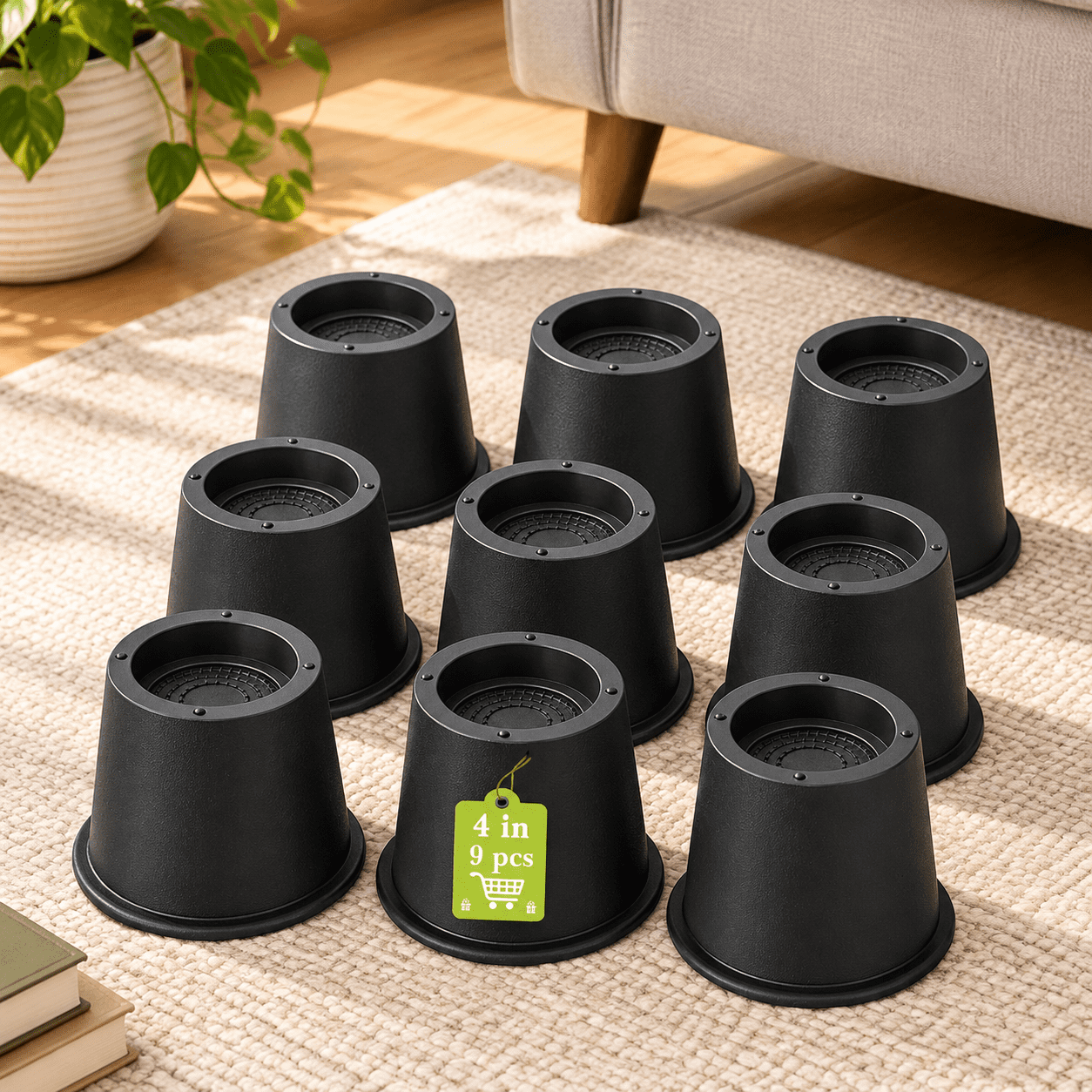 Table Riser Round 9 Packniture Risers 4 Inch Bed Heavy Duty For Table Desk Couch Chair ...