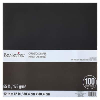 Recollections Black 12" x 12" Cardstock Paper, 9 Packs: 100 ct. (900 total)