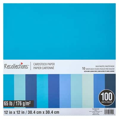 Recollections Blue Palette 12" x 12" Cardstock Paper, 9 Packs: 100 ct. (900 total)