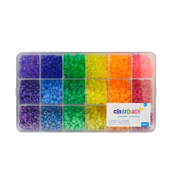 9 Packs: 2,300 ct. (20,700 total) Rainbow Pony Beads Set by Creatology