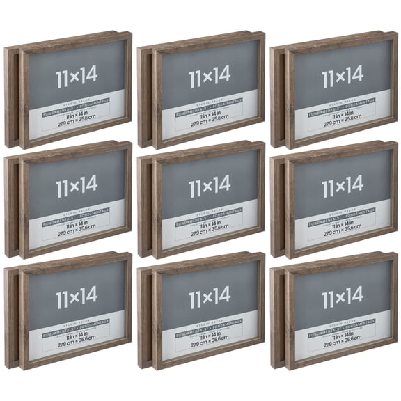 9 Packs: 2 ct. (18 total) Gray Fundamentals 11" x 14" Display Case by Studio Decor