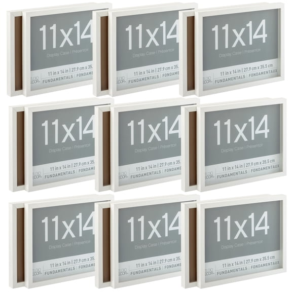9 Packs: 2 ct. (18 total) White Fundamentals 11" x 14" Display Case by Studio Decor
