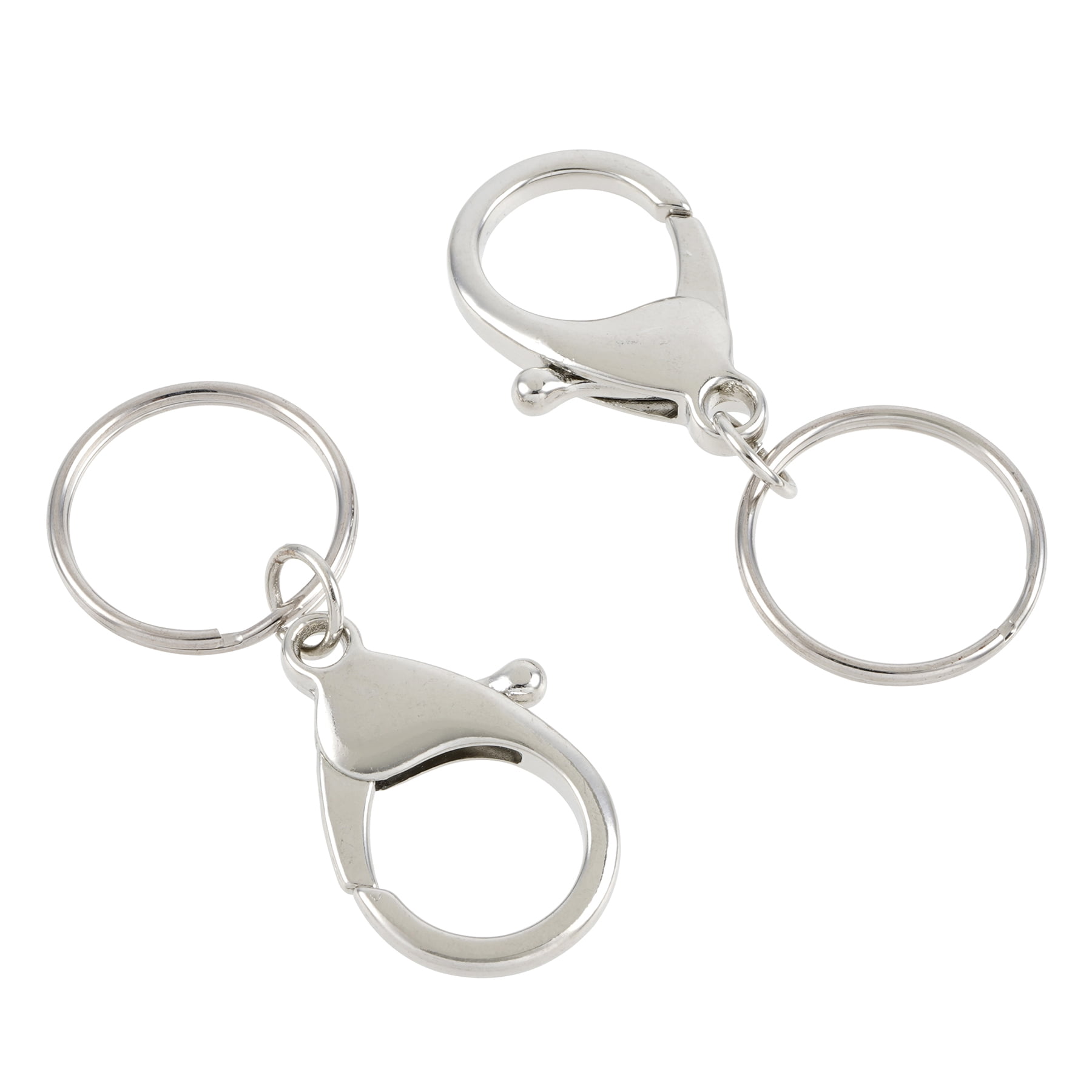 9 Packs: 3 ct. (27 total) Premium Rhodium Metal Keyring Lobsters by Bead Landing